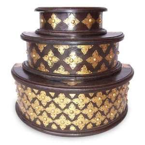  Mahogany boxes, Golden Age (set of 3)