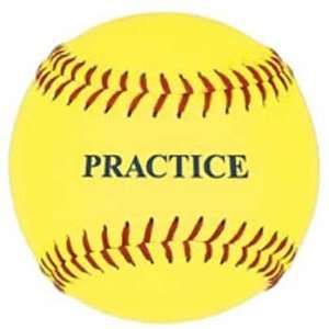  12 Yellow Practice Softball (Case of One Dozen Balls 