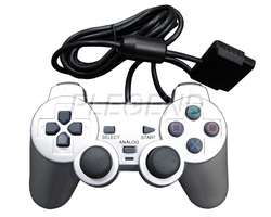 NEW Twin Rumble Controller SILVER for PlayStation 2 PS2  