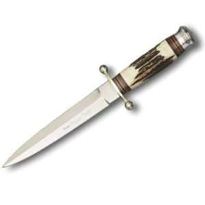 Linder Knives 202115 Linder Fixed Blade Dagger with Stag Handle 