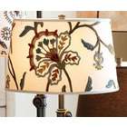   Embroidered Tapered Drum Lamp Shade Multicolor Off White   SMALL