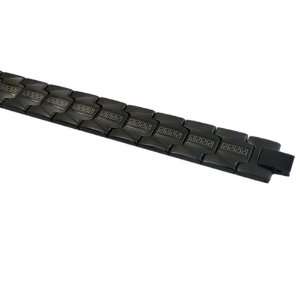 Stainless Steel Black Tone Greek Key Pattern Concave Bracelet 1018BS