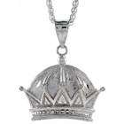   Silver Sterling Silver 2 1/2 (63 mm) Diamond Cut Crown Pendant