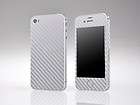 Silver Carbon Fiber Skin Sticker Full Body Cover Protector For iPhone 