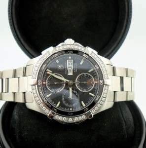 Tag Heuer Aquaracer CAF2014 Stainless Steel and Diamond Chrono Watch 