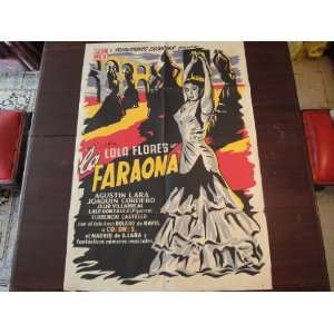 Original Mexican Screen Poster La Faraona Lola Flores Agustin Lara 