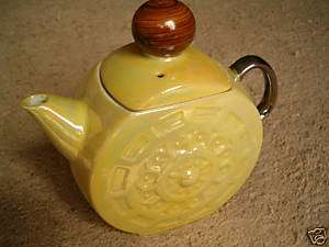 Tea Pot teapot Yellow LUSTER LUSTRE Nat Silver Co JAPAN  