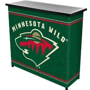NHL Minnesota Wild 2 Shelf Portable Bar w/ Case   Game Room Products 