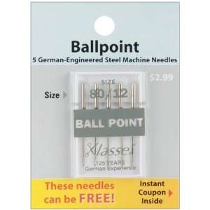  Klasse Ball Point Machine Needles 80/12 5/Pkg Arts 