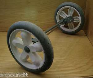 Graco StrollerGliderRear/back Tire/Wheel w/axle rod assemblywh/sage 