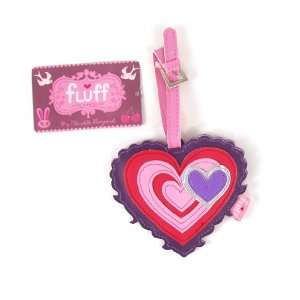  Pink Heart Deluxe Luggage Tag by Fluff