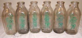 Old Mid Valley Farm Dairy glass milk bottles qt NR lot  