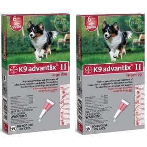    K9 ADVANTIX II Dog Flea & Tick 21 55 lbs Red 12 Month