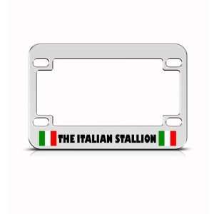 Italian Stallion Italy Flag Metal Bike Motorcycle license plate frame 