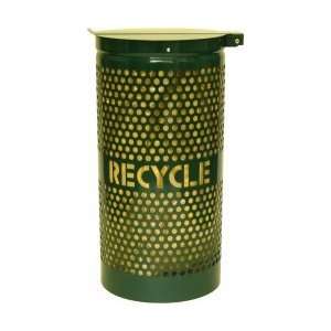   Trash Recycling Receptacle with Lid Hunter Green