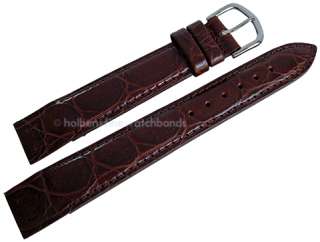    Grain Brown Leather Open End Ended Mens Watch Band Strap  