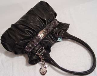 NWT Kathy Van Zeeland Heart You ll Black Belt Shopper Tote Handbag Bag 