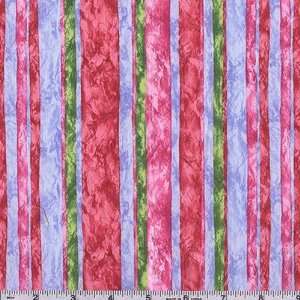 45 Wide Bouquet Impressions Textured Stripe Red/Blue Fabric By The 