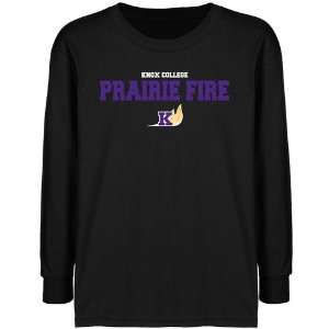 Knox College Prairie Fire Youth Black University Name Long Sleeve T 