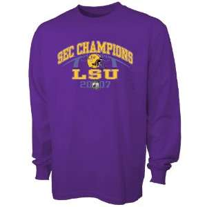 LSU Tigers Purple 2007 SEC Conference Football Champions Long Sleeve T 