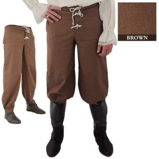 MEDIEVAL RENAISSANCE PIRATE MUSKETEER VIKING Mens All Period Brown 