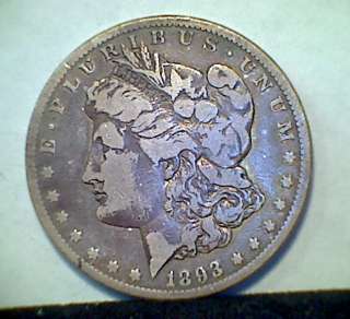 Morgan Dollar  1893 cc Fine scarce date  