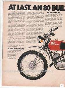 Rupp RMT80 RMT 80 2 page Vintage motorcycle Ad 1972  