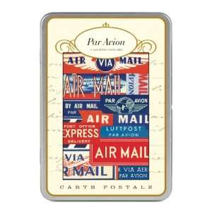  Cavallini Par Avion Carte Postale, 18 Postcards per Tin 