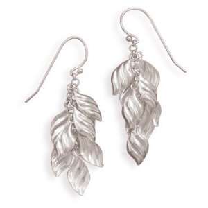  Leaf Drop French Wire Earrings Jewelry