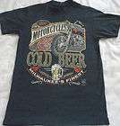 Vintage Hot Motocycles & Cold Beer Milwukees Finest Shirt   Island 