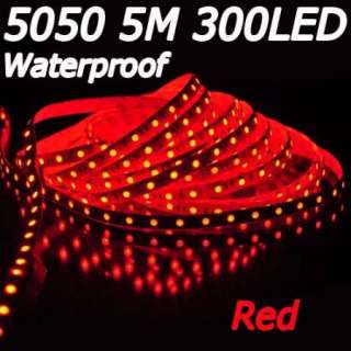Waterproof Red 5M 300 LED 5050 SMD Flexible LED Light Strip 12V 60 