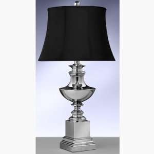  Traditional 33 Polished Chrome Table Lamp with Charcoal Silk Drum 