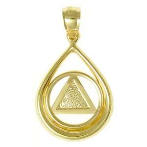  Alcoholics Anonymous AA Symbol Pendant #30 3, 3/4 Wide and 1 5 