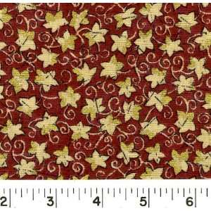   4445 Wide Gold Leaf Berry Fabric By The Yard Arts, Crafts & Sewing