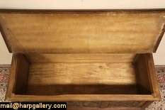Oak Trunk, Window Bench, Blanket Chest Carved Scenes  