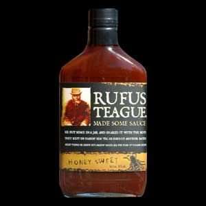 Rufus Teague, Award Winning   Honey Sweet BBQ Sauce, 16 Ounce Glass 