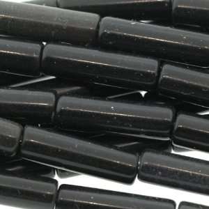 Black Jasper  Tube Plain   13mm Height, 4mm Width, Sold by 16 Inch 