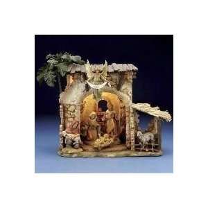  Fontanini Lighted Resin Stable w/ Palm Tree 14 in./50579 