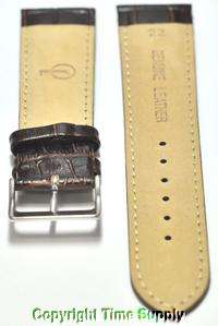 22 mm BROWN LEATHER WATCH BAND CROCO WITH SPRING BARS  