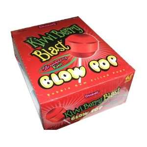 Charms Blow Pop Sucker Lollipops Kiwi Berry Blast Flavor 48 Count Box 
