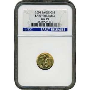  2008 $5 Gold American Eagle MS69 Early Release