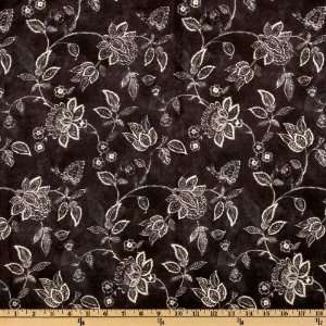  110 Wide Essential Jacobean Floral Vine Black Fabric By 