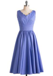     Blue, Solid, Scallops, Wedding, A line, Sleeveless, Spring, Long
