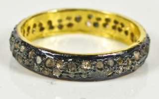 Victorian Gold/Sterling 1.00ctw Genuine Rose Cut Diamond Eternity Band 