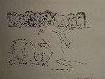 Original Crayon Drawing   signed Picasso   Awesome  