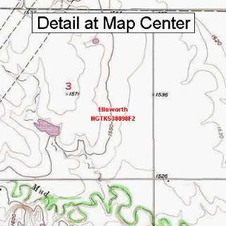  USGS Topographic Quadrangle Map   Ellsworth, Kansas 