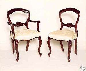 Victorian cabriole leg Dining Chairs   set of 8  