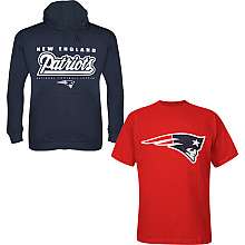 New England Patriots Big & Tall Hooded Sweatshirt & T Shirt Combo 