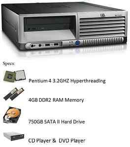 HP DC5100 P4 3.2GHZ 2GB DDR2 750GB SATA XP PRO SP3☆☆  