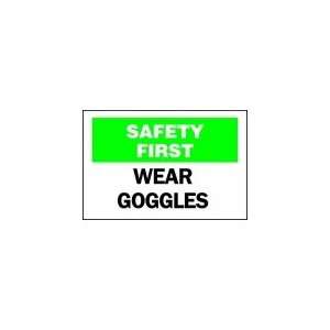 BRADY 85056 Sign,Safety,10X14,Safety First Wear  